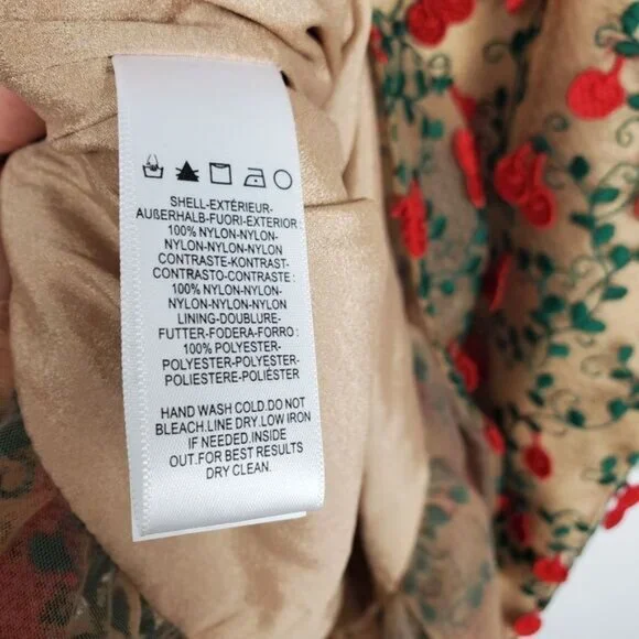 Dress the Population Kaya dress Cherry Embroidered Mini Dress Rouge Flutter Hem - Picture 9 of 12